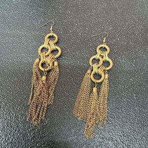 Vintage gold tone tassel earrings